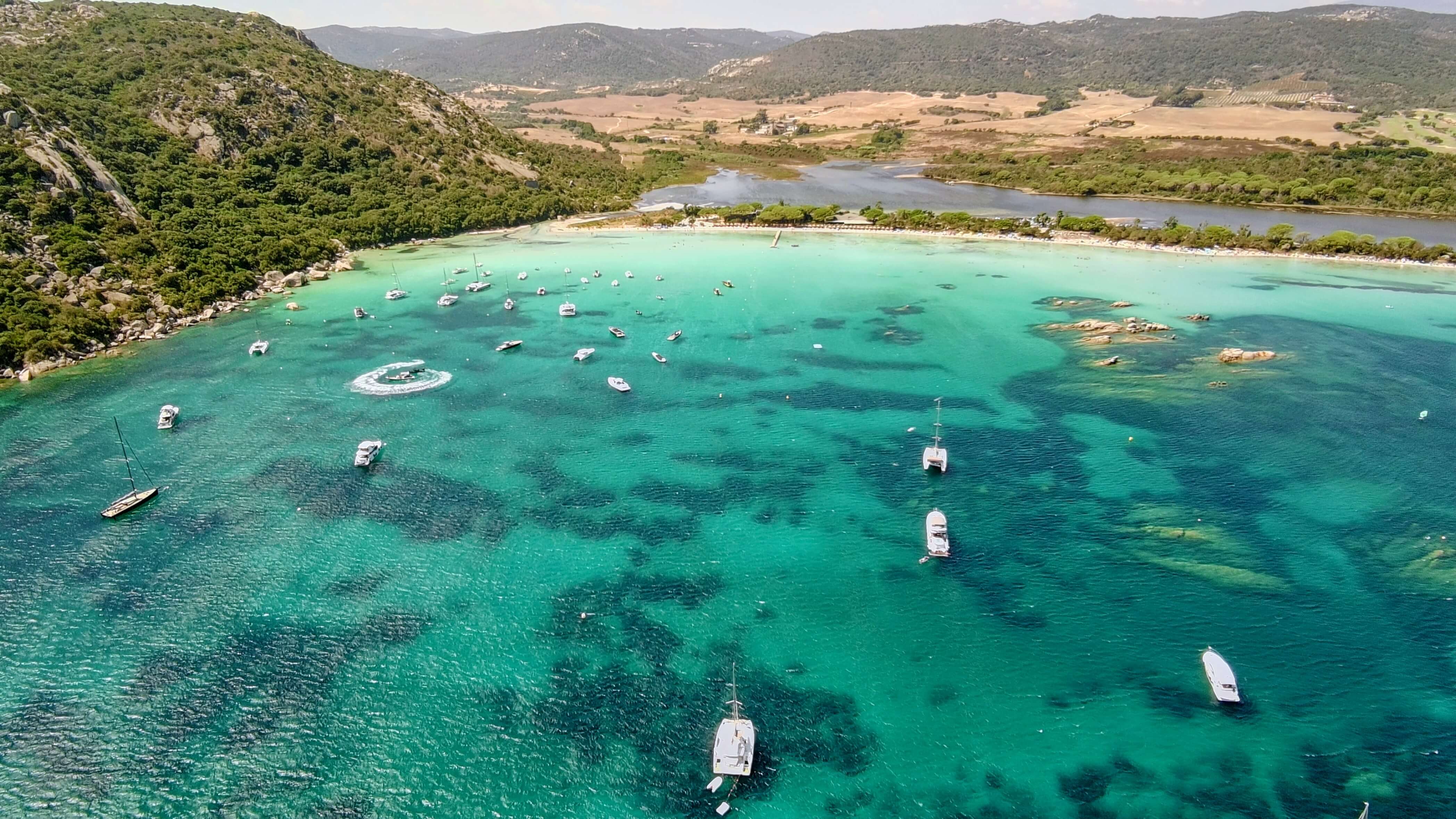 Vue aérienne de Santa Guilia, Corse