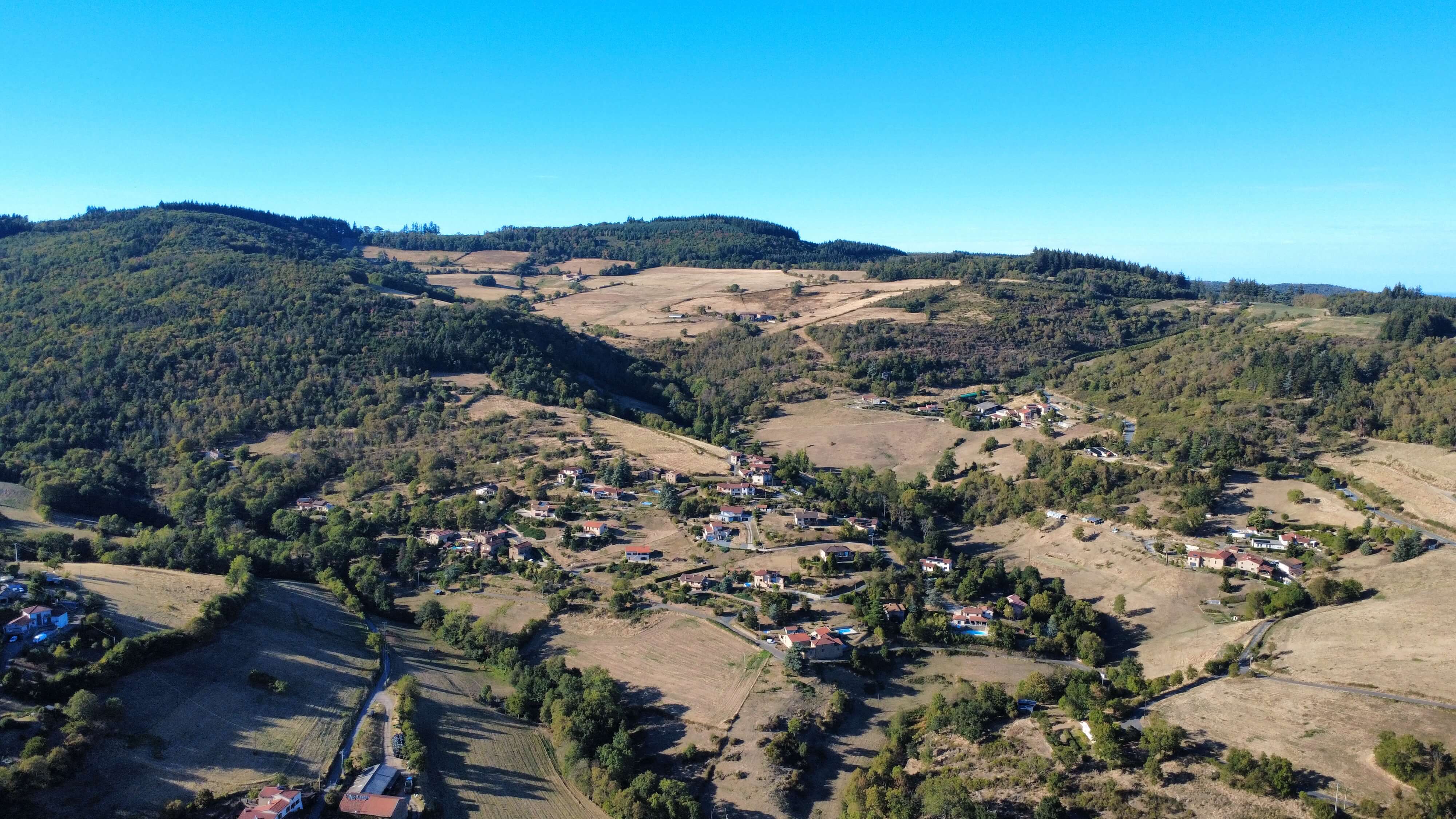 Vue aérienne de Vaugneray France