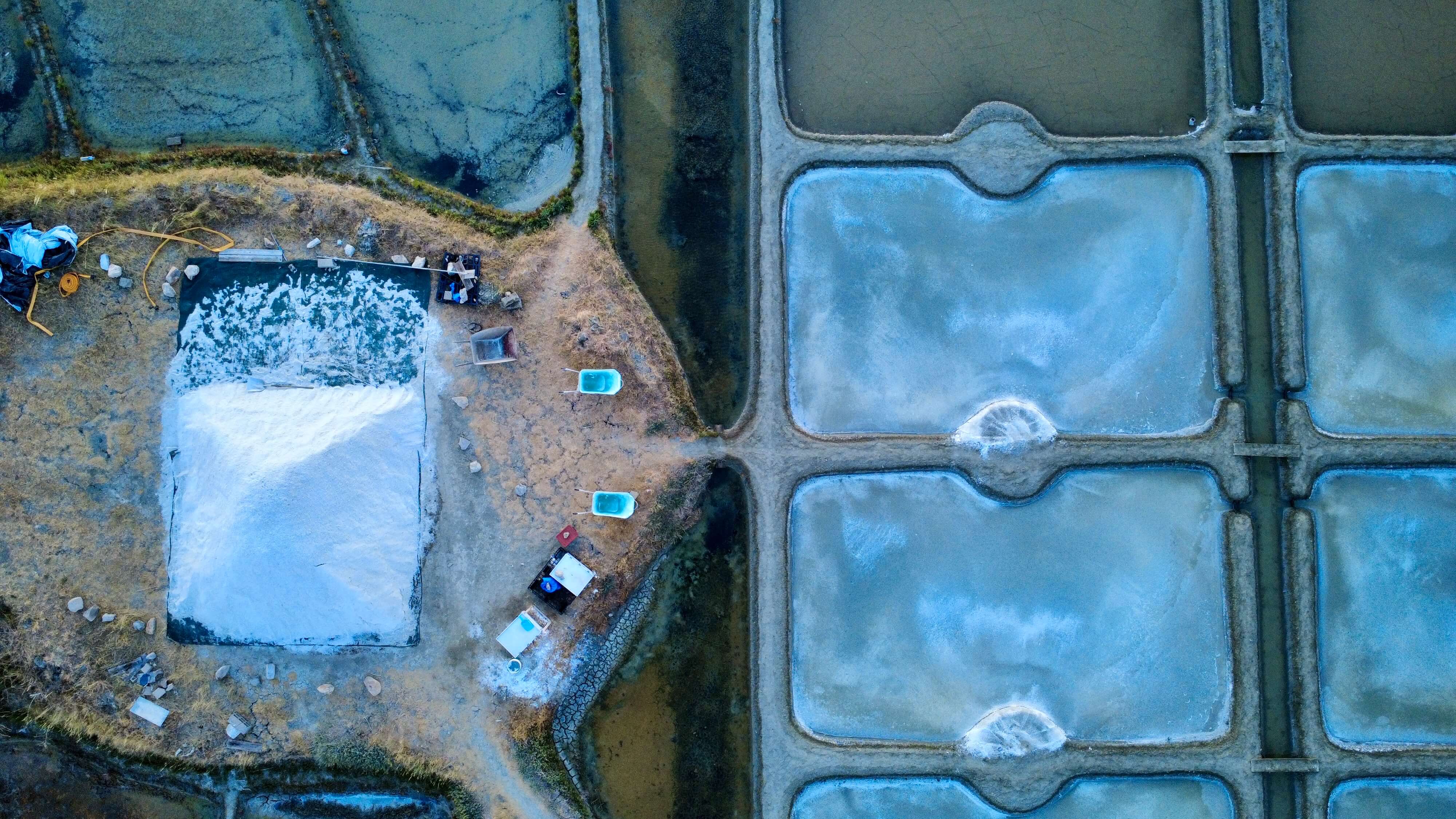 Vue aérienne de Les marais salants de Guérande 